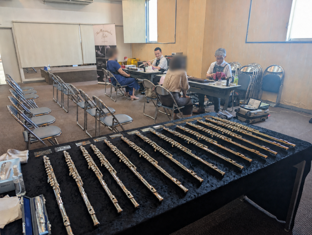 ムラマツフルート展示会＆調整会の様子